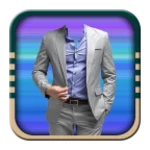 stylish man suit montage android application logo